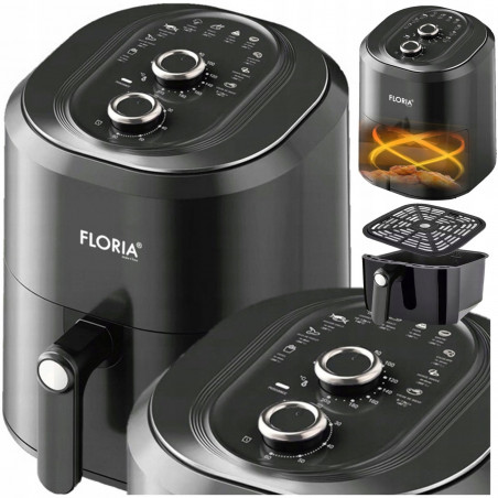 Φριτέζα αέρος Air Fryer Floria ZLN8009, 1360 W, 6l, 80-200°C, Χρονοδιακόπτης, Μαύρο