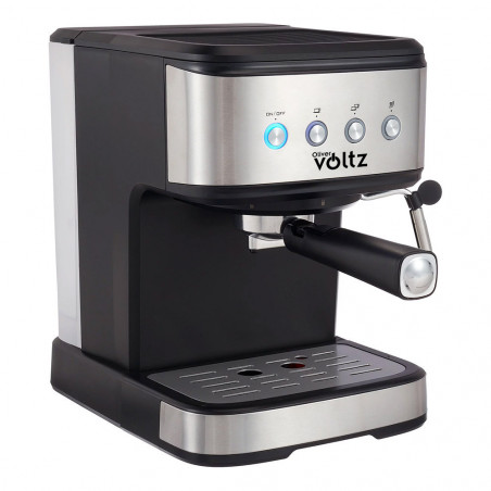 Μηχανή Espresso Оliver Voltz OV51171F, 1.2 l, 20 bar, 1100W, ανοξείδωτο φίλτρο, για κρέμα με άψογο χρώμα, Μαύρο/Inox