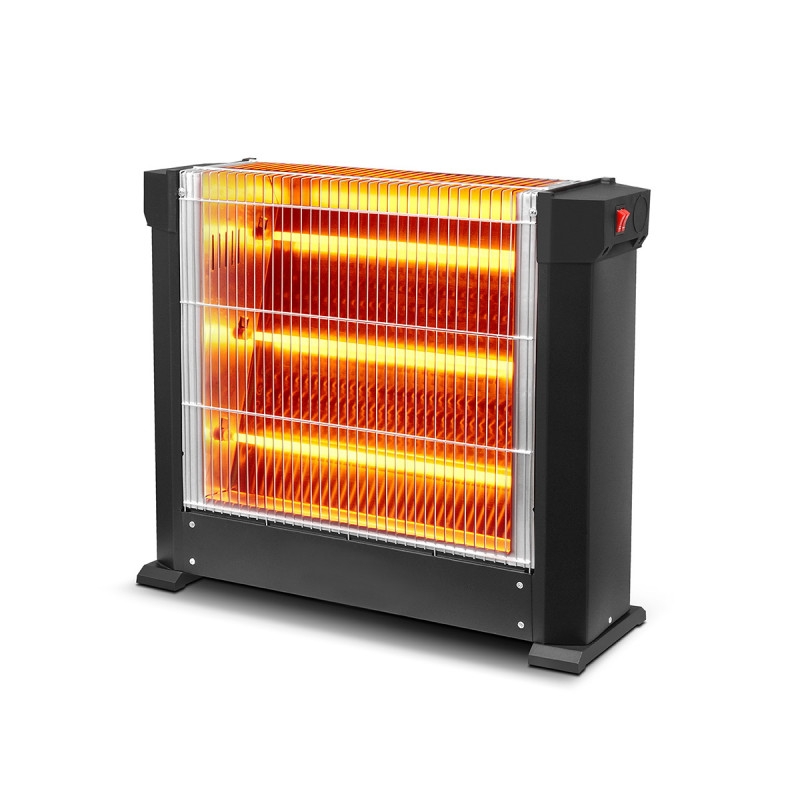 Σόμπα χαλαζία KUMTEL HEATER KS-2763, 1800W, 3 λάμπες χαλαζία, Προστασία ανατροπής, Μαύρο