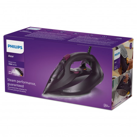 Σίδερο ατμού Philips DST7061/30, 3000W, 300ml, Σταθερή παροχή ατμού: 55 g/min, Quick Calc Release, SteamGlide Elite, Μωβ