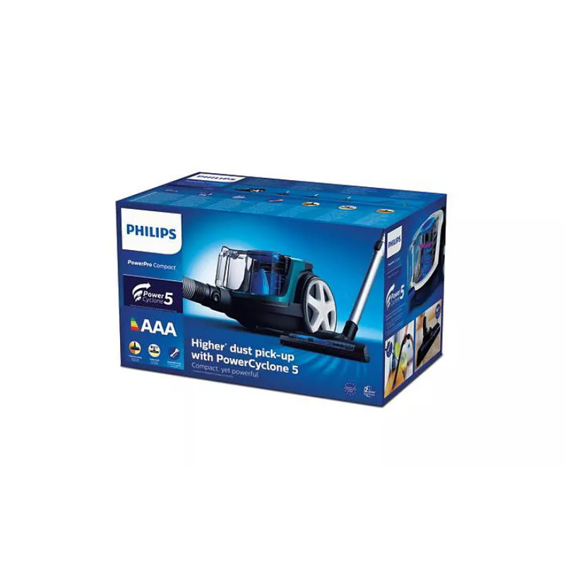 Ηλεκτρική σκούπα χωρίς σακούλα Philips FC9334/09, 900W, 1,5L, TriActive, ActiveLock, PowerCyclone, Τυρκουάζ