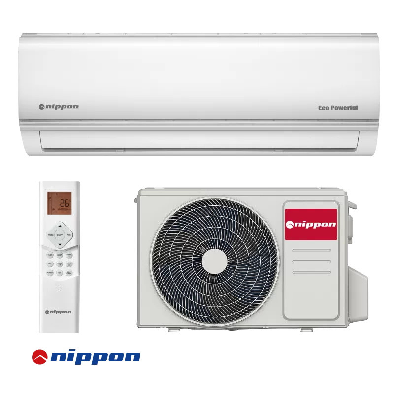 Κλιματιστικό Inverter Nippon KFR 09DCA ECO POWERFUL, 9000 BTU, Wi-Fi, Έως 17 m2, Class A++ Sleep mode, Turbo, DC 180 Sine Wave, Λευκό