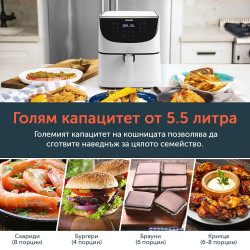 Φριτέζα ζεστού αέρα Cosori Premium Air Fryer CP158-AF, 1700W, 5,5 l, 11 προγράμματα, Χρονοδιακόπτης, Λευκό