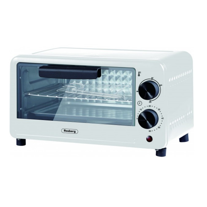 Μίνι φούρνος Rosberg R51441C, 800W, 9 λίτρα, 100-230C, Αξεσουάρ, Λευκό