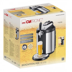 Διανεμητής Μπύρας Clatronic BZ 3740, 65W, Για βαρέλι 5 λίτρων, Σύστημα φυσιγγίων με πίεση CO2, Inox\μαύρο