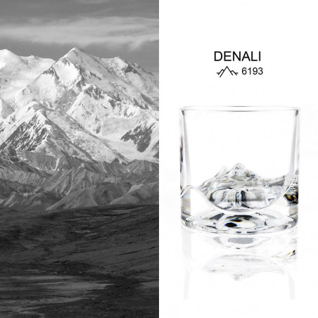 Σετ ποτήρι ουίσκι LIITON L20500 Denali 270 ml, 2 τεμ., Χονδρά τοιχώματα, 3D πάτος σε σχήμα Έβερεστ, Διαφανές