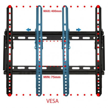 Βάση τηλεόρασης Esperanza ERW006, Βάση τοίχου, 26''-70'', VESA 400x400, Μέγιστο βάρος 30 kg, Μαύρο