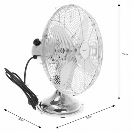 Επιτραπέζιος ανεμιστήρας Klausberg KB 7537, 35 cm, 40 W, ταλάντωση, 3 ταχύτητες, Γκρι