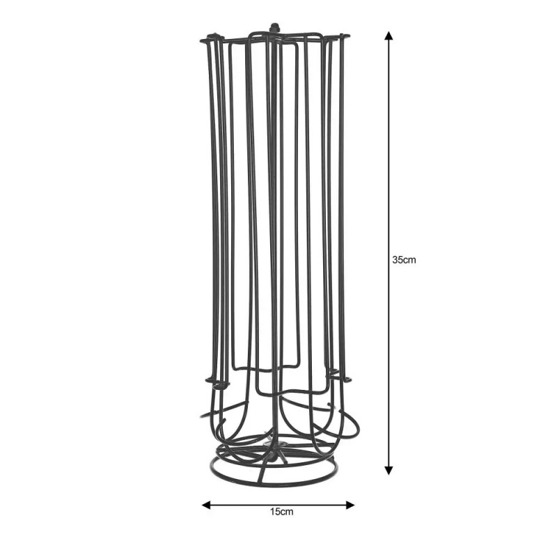 Μεταλλική βάση για κάψουλες καφέ Kinghoff KH 1570, 28 κάψουλες, Περιστρεφόμενη βάση, Μεταλλική, Μαύρο