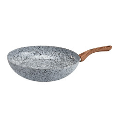 Τηγάνι Wok Oliver Voltz Siena OV51320J26, 26 cm, μαρμάρινη επίστρωση, Επαγωγική, Γκρι