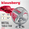 Επιτραπέζιος ανεμιστήρας Klausberg KB 7537, 35 cm, 40 W, ταλάντωση, 3 ταχύτητες, Γκρι