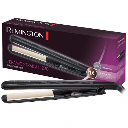 Ισιωτική μαλλιών Remington S3500 Straight, Γρήγορη προθέρμανση15 δευτερόλεπτα, Κεραμική επίστρωση, Επιστρωση Τουρμαλίνης, 230C, Μαύρο