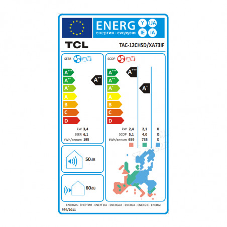 Κλιματιστικό Inverter TCL Elite TAC-12CHSD/XA73IF, 12000 BTU, A++/A+++, I Feel, Λευκό