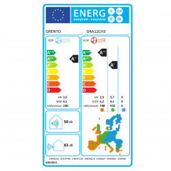 Κλιματιστικό inverter Grento GRA12CH3, 12000 BTU, A++/A+, LED οθόνη, Αυτοκαθαριζόμενο, Wi-Fi, I Feel, Λευκό