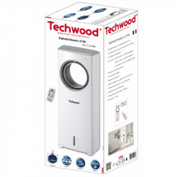 Ψύκτη και υγραντήρας χωρίς ανεμιστήρα Techwood TRF-7008, 110W, ταλάντωση, 3,22 m/s, 7,14 m3/min, 3 ταχύτητες, χρονοδιακόπτης, λευκό