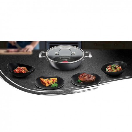 Τηγάνι Wok  Tefal G2557172 SHAL26CV M Απεριόριστο, 26 cm, Καπάκι, Αντικολλητική επίστρωση, Θερμοσήμα, Επαγωγή, Μαύρο