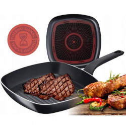 Τηγάνι Grill  Tefal B5674053, 26 cm, επικάλυψη τιτανίου, πάτος διάχυσης, Thermo-Signal, Thermo-Spot, Μαύρο