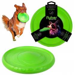 Frisbee Σκύλου Flyber 62175, 22 cm, Μοναδικό σχήμα, Αβλαβές για τα δόντια του σκυλιού, Πράσινο