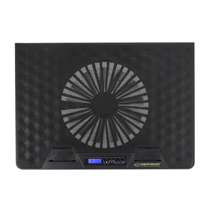 Βάση Laptop Cooler Esperanza Alize EGC101, 800 RPM, 6 επίπεδα, RGB, οθόνη LCD, USB, Μαύρο