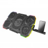 Βάση Laptop Cooler Esperanza Breva EGC107, 2600-3000 RPM, Έως 17,3", RGB με 10 λειτουργίες, θήκη τηλεφώνου, USB, μαύρο