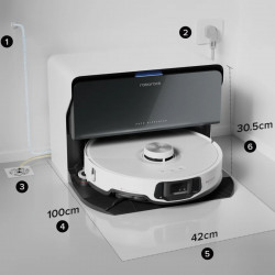 Ρομποτική ηλεκτρική σκούπα ROBOROCK S8MVU02-00, Lidar, Wi-Fi, Φωνητικές εντολές, 5200 mAh, 3D χαρτογράφηση, Αυτονομία έως 180 λεπτά, Λευκό