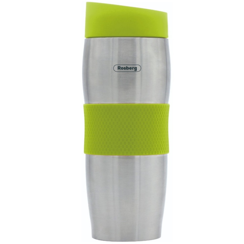 Rosberg Thermo Cup R52011C, 380 ml, Διπλά τοιχώματα, Εργονομικό, Ανοξείδωτο, Πράσινο/inox