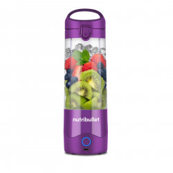 Φορητό μπλέντερ USB Nutribullet NBP003PU, 2000 mAh, 475 ml, 4 λεπίδες, θρυμματισμός πάγου, έως 15 κύκλοι, μωβ