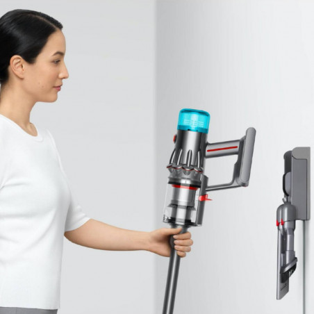 Κάθετη ηλεκτρική σκούπα Dyson V12 Origin, 130W, 150AW, 0,35 λίτρα, 3 λειτουργίες, 60 λεπτά αυτονομία, LCD, Ασημί/τυρκουάζ