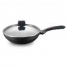 Ταψί Wok Royalty Line RL-FWN32, 32 cm, 5,9 l, γυάλινο καπάκι, μαρμάρινη επίστρωση, επαγωγή, μαύρο