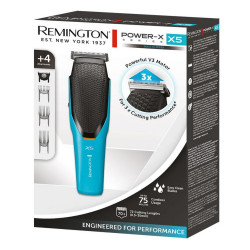 Κουρευτική Μηχανή Remington HC5000 Power X5, Αυτονομία 75 λεπτά, Αυτοακονιζόμενες λεπίδες, Turbo, Αξεσουάρ, Μπλε