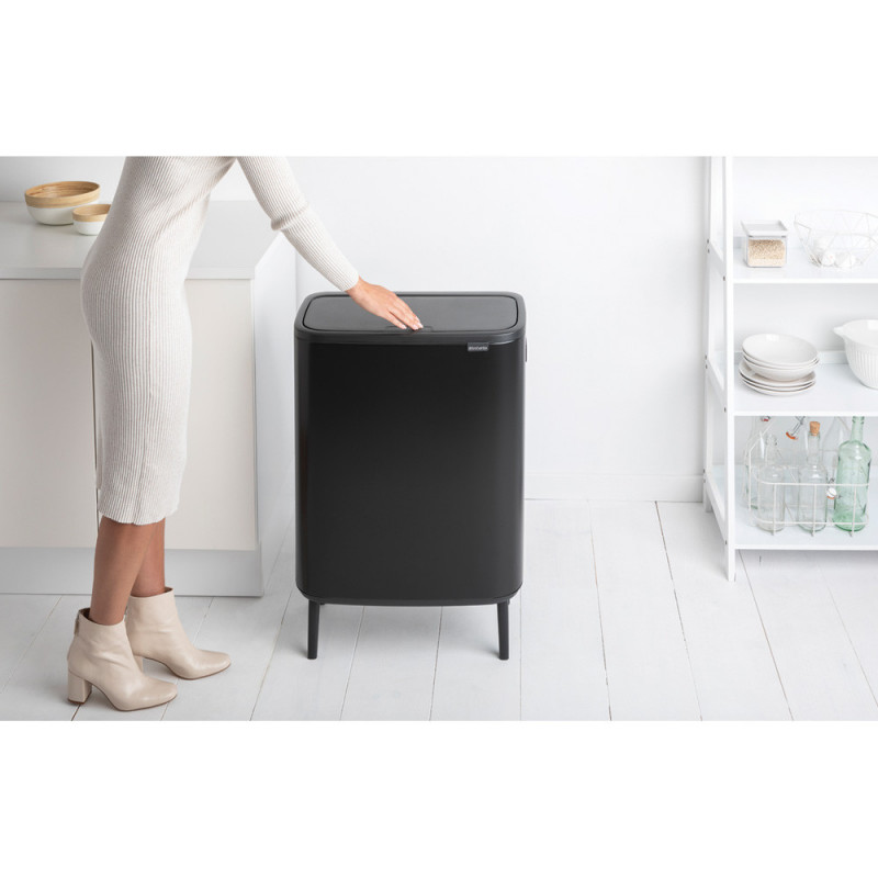 Κάδος απορριμμάτων Brabantia Bo Touch Hi 60L, Ματ Μαύρο