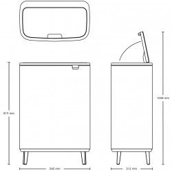 Κάδος απορριμμάτων Brabantia Bo Touch Hi 60L, Ματ Μαύρο