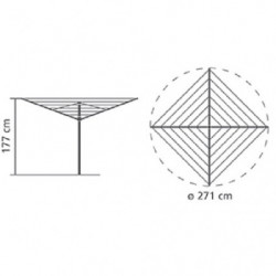 Brabantia Essential Εξωτερικός Χώρος 90300257, 40 m, Αγκύρωση σκυροδέματος, Ανθεκτικό στη διάβρωση, Inox