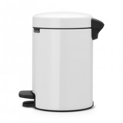 Κάδος με πεντάλ Brabantia NewIcon, 3 l, Εύκολο κλείσιμο, Αντιολισθητική βάση, Λευκό