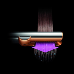 Ισιωτική μαλλιών Dyson HT01 Airstrait BNk/BCo, 1600W, Max 140C, Ιονισμός, 6 επίπεδα ταχύτητας, Φιλικό προς τα μαλλιά, Χάλκινη επένδυση, οθόνη LCD, Νικέλιο/Χαλκός