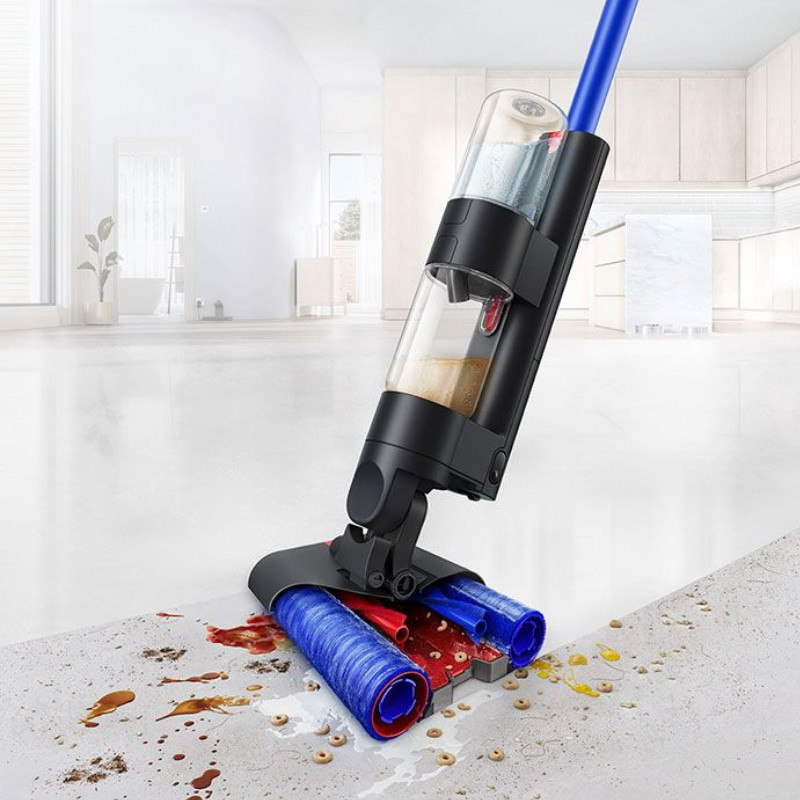 Κάθετη ηλεκτρική σκούπα  Dyson WR01 WashG1 Bk/Bu, 95W, 1l, Αυτονομία έως 35 λεπτά, 3 επίπεδα ισχύος, οθόνη LCD, Ενυδάτωση, Αυτοκαθαρισμός, Μαύρο/Μπλε