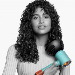 Πιστολάκι μαλλιών Dyson Supersonic Nural HD16 CePa/Tz, 1600W, 3 ταχύτητες, 4 θερμοκρασίες, αρνητικά ιόντα, 5 προσαρτήματα, προστατευτικό τριχωτού της κεφαλής, Τιρκουάζ/Πορτοκαλί