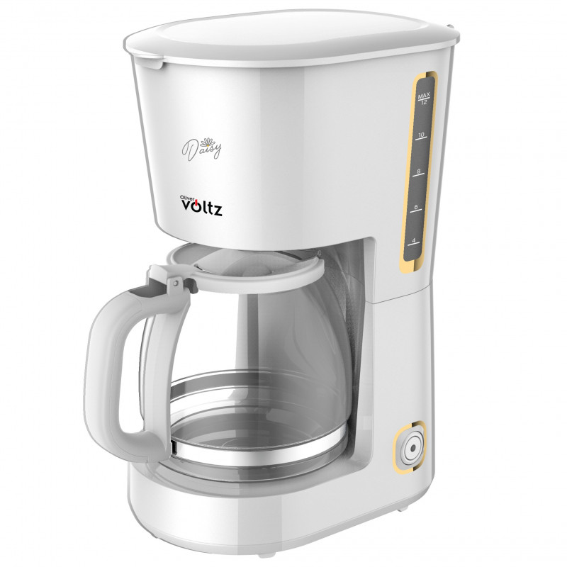 Καφετιέρα Oliver Voltz Daisy OV51170W, 700W, 1.25 l, Φωτεινή ένδειξη, Σύστημα προστασίας από στάξιμο, Λευκό