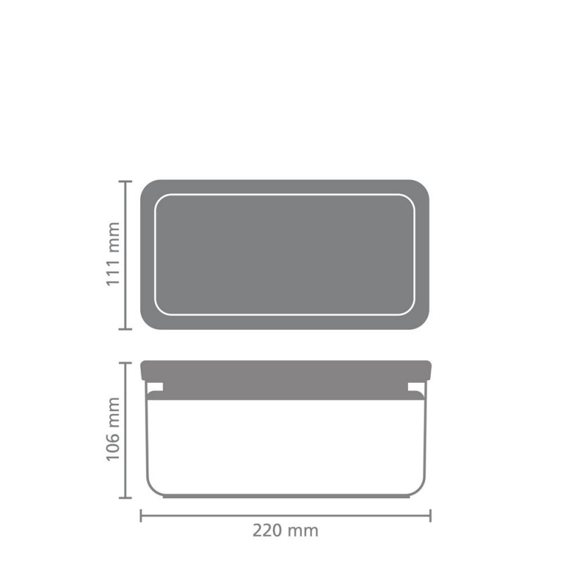 Κουτί αποθήκευσης Brabantia Tasty+ Stackable 1008873, 1,5 l, Σφραγισμένο με σιλικόνη, χωρίς BPA, Σκούρο γκρι