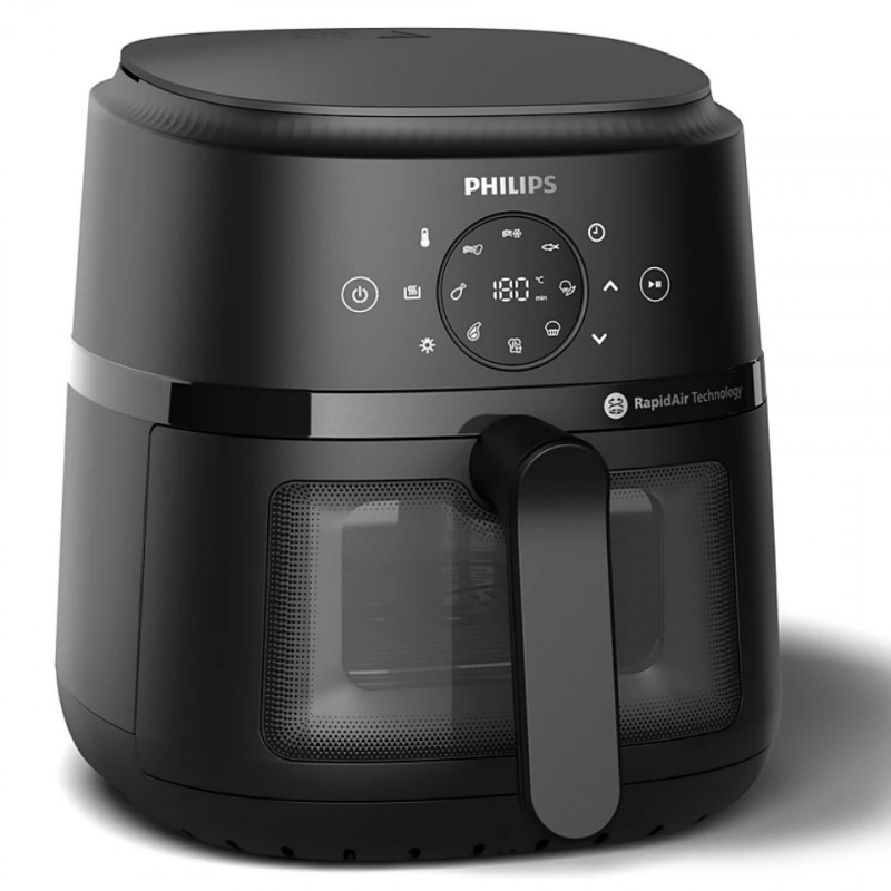 Φριτέζα ζεστού αέρα AirFryer Philips NA220/00, 1500W, 4,2l, 60-200C, 13 προγράμματα, Timer, Rapid Air, Μαύρο