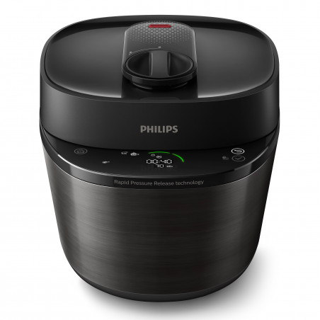 Πολυμάγειρας πίεσης Philips HD2151/40, 1000W, 5L, 35 προγράμματα, 18 συστήματα προστασίας, οθόνη LCD, χρονοδιακόπτης, μαύρο