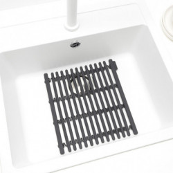 Σιλικονούχο πατάκι πιάτων Brabantia SinkSide 1004155, Μέχρι 220C, Ρυθμιζόμενο πλάτος, Σκούρο γκρι