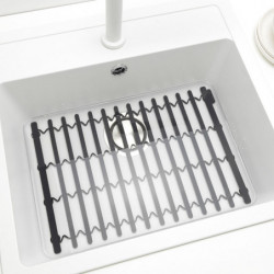 Σιλικονούχο πατάκι πιάτων Brabantia SinkSide 1004155, Μέχρι 220C, Ρυθμιζόμενο πλάτος, Σκούρο γκρι