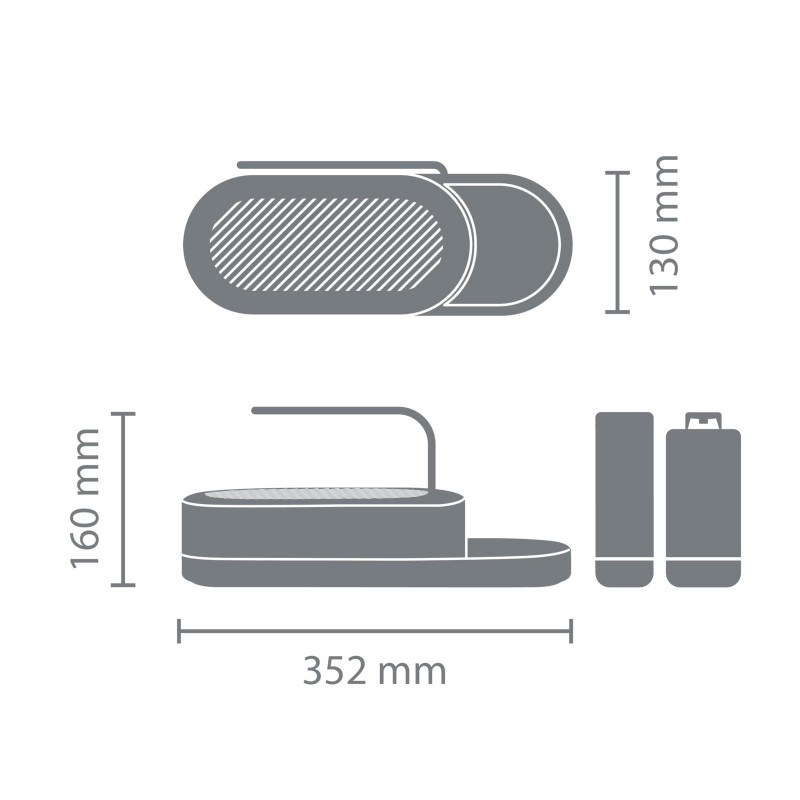 Σετ μπάνιου Brabantia SinkStyle 1008502, 3 μέρη, 200 ml, μεταλλική επίστρωση, σκούρο γκρι