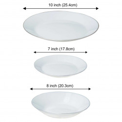 Σκεύη Kinghoff KH 1877, 18 τεμάχια, Για 6 άτομα, Opal, Πλυντήριο πιάτων, Λευκό/ασημί