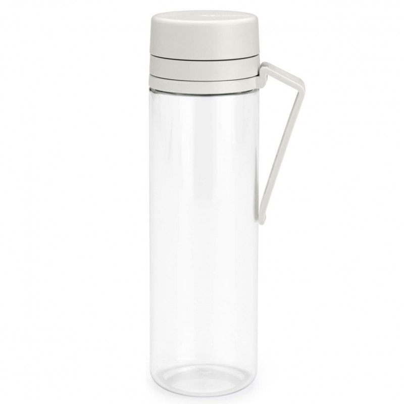 Μπουκάλι Brabantia Make&Take 1006280, 500 ml, Με σουρωτήρι, Προστασία από διαρροή, Μεγάλο άνοιγμα, Ανοιχτό γκρι/διαφανές