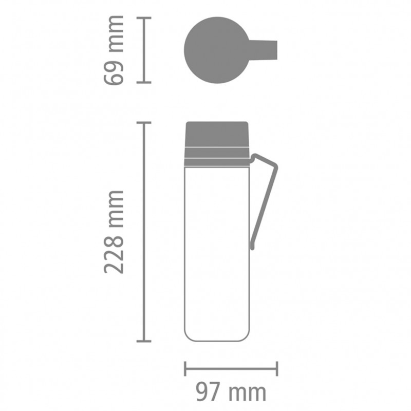 Μπουκάλι Brabantia Make&Take 1006280, 500 ml, Με σουρωτήρι, Προστασία από διαρροή, Μεγάλο άνοιγμα, Ανοιχτό γκρι/διαφανές