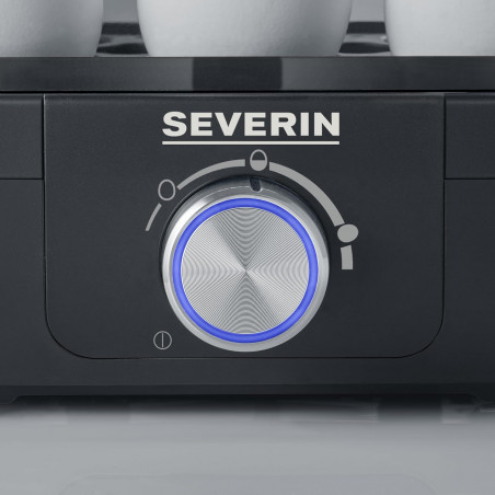 Κουζίνα αυγών Severin EK 3166, 420W, 6 αυγά, Ηχητική ένδειξη, Ρυθμιζόμενο επίπεδο σκληρότητας, Μαύρο/ασημί