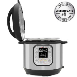 Instant Pot Duo Pressure Cooker 80113006101, 1200W, 7.6 l, 13 προγράμματα, Για 8-12 μερίδες, Λειτουργία "Set and forget", Ασημί