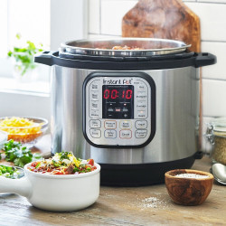 Instant Pot Duo Pressure Cooker 80113006101, 1200W, 7.6 l, 13 προγράμματα, Για 8-12 μερίδες, Λειτουργία "Set and forget", Ασημί